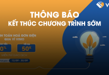 Thông báo kết thúc CTKM “Hoàn tiền 10% khi thanh toán hoá đơn điện qua ví Vimo