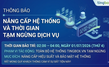 Thông báo nâng cấp hệ thống